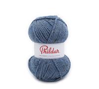 Phildar - Ovillo de lana Phil Tweedy de 100 g, lana para tejer, 77% acrílico, 20% lana, 3% viscosa - Aguja nº 6 - Color Jeans
