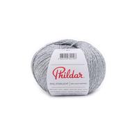 Phildar Phil Starlight - Ovillo de lana para ganchillo y tejer (80% algodón, 20% poliéster), color gris