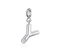 Philip Jones Abalorio de letra Y con inicial creada con cristales de Zircondia