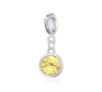 Philip Jones Abalorio de piedra natal de noviembre (topacio) creado con cristales de Zircondia