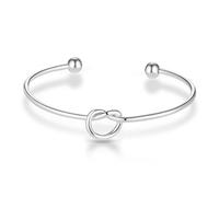 Philip Jones Brazalete con nudo de amor chapado en plata