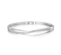 Philip Jones Brazalete de arco plateado creado con cristales Zircondia®