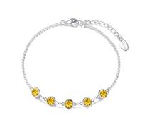 Philip Jones Brazalete de cadena de cristal amarillo creado con cristales de Zircondia®
