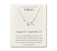 Philip Jones Collar con constelación del signo del zodiaco Virgo y tarjeta de cita con cristales de Zircondia®, Cristal, Cristal Zircondia®