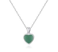 Philip Jones Collar de corazón con piedras preciosas de aventurina verde