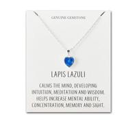 Philip Jones Collar de corazón de lapislázuli con tarjeta de cita