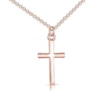 Philip Jones Collar de cruz chapado en oro rosa