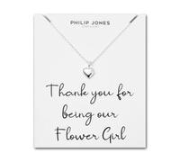 Philip Jones Collar de plata de ley para niños, con texto en inglés "Thank you for being our flower girl", creado con cristales de Zircondia®