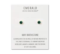 Philip Jones Pendientes chapados en oro con piedra natal de mayo (esmeralda) creados con cristales de Zircondia®