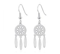 Philip Jones Pendientes chapados en plata con atrapasueños creados con cristales de Zircondia®