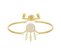 Philip Jones Pulsera de la amistad chapada en oro con atrapasueños creada con cristales de Zircondia®