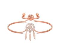 Philip Jones Pulsera de la amistad chapada en oro rosa con atrapasueños creada con cristales de Zircondia®