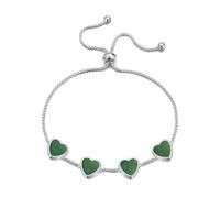 Philip Jones Pulsera de la amistad con múltiples corazones de aventurina verde