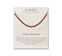 Philip Jones Pulsera de la amistad con piedra natal de enero con cristales de circonita granate, Cristal, Cristal Zircondia®, rojo, 40508