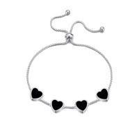 Philip Jones Pulsera de la amistad con piedras preciosas de ónix negro