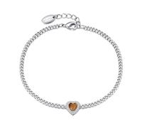 Philip Jones Pulsera de piedras preciosas con corazón de ojo de tigre creada con cristales de Zircondia®