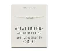 Philip Jones Pulsera de plata de ley con cita de amistad y infinito