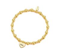 Philip Jones Pulsera elástica chapada en oro con dije de corazón