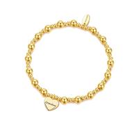 Philip Jones Pulsera elástica chapada en oro con dije de corazón para abuela