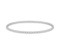 Philip Jones Pulsera elástica con cuentas chapada en plata, Adjustable, Chapado en plata, No es una piedra preciosa