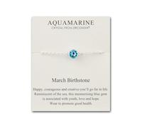 Philip Jones Tobillera con piedra natal de marzo (aguamarina) creada con cristales Zircondia®