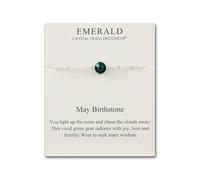 Philip Jones Tobillera con piedra natal de mayo (esmeralda) creada con cristales Zircondia®