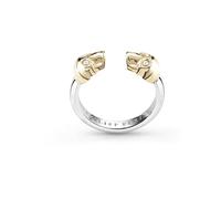 Philipp Plein Anillo para mujer de acero inoxidable bicolor 3D calavera PJ3AA01R