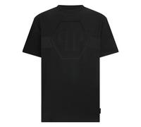 Philipp Plein - Camiseta de Cuello Redondo Jacquard Hexágono Line - Tops - Hombre - Negro - M -