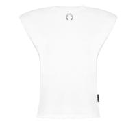 Philipp Plein - Camiseta de Tirantes Cuello Redondo Con Abertura y Hombreras Acolchadas - Tops - Mujer - Blanco - XL -