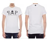 Philipp Plein Camiseta Skull Logo Slim Cuello Redondo Blanco Nuevo 2XL