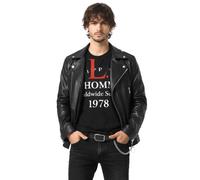 Philipp Plein Camiseta Slim P.L.N Logo Dorado Cuello Redondo Negro M