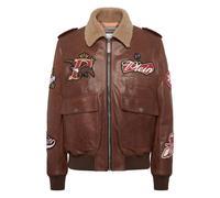 Philipp Plein - Chaqueta de Aviador Beers de Cuero Nappa y Shearling - Jackets - Hombre - Marrón - 2XL -
