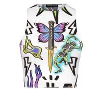 Philipp Plein - Crop Top Tattoo Monogram - Tops - Mujer - Multicolor - L -