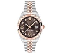 Philipp Plein Reloj analógico para mujer, cuarzo, fecha, superlativo, acero inoxidable, Bic/Braun- Pwyfa0325