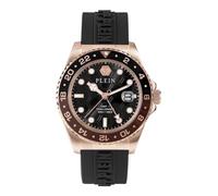 Philipp Plein GMT-I Challenger - Reloj analógico de Cuarzo para Hombre, Oro Rosa/Negro/Silicona - Pwyba0523, Moderno