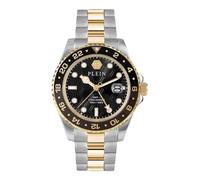 Philipp Plein GMT-I Challenger - Reloj analógico de Cuarzo para Hombre, Plata/Oro/Negro, Moderno