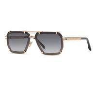 Philipp Plein Hombre Philipp Plein SPP131 PLEIN LEGACY 301 Gafas de sol Metal Oro Fumar Geométrico Normal Sombreado