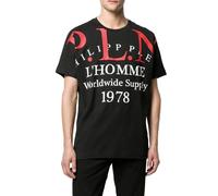 Philipp Plein Hombres Cult Iconic Oro Corte Camisa Cuello Redondo P. L. Banda