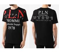 Philipp Plein Hombres Cult Iconic Oro Corte Camisa Cuello Redondo P. L. N. .