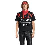 Philipp Plein Hombres Cult Iconic Oro Corte Camisa Cuello Redondo P. L. N.