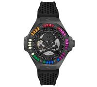 Philipp Plein Keleton Royal Plein - Reloj analógico automático para Hombre (Silicona), Negro, Correa