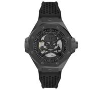 Philipp Plein Keleton Royal Plein - Reloj analógico automático para hombre (silicona), Negro/Negro - Pwpfa0924, Correa
