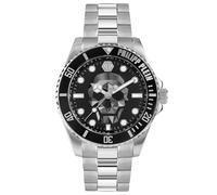Philipp Plein Kull Diver - Reloj analógico de Cuarzo para Hombre, Plateado/Negro - Pwoaa0522, Talla única, Pulsera