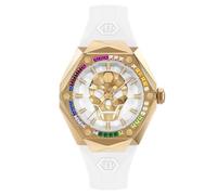 Philipp Plein Kull Spikes Lady - Reloj analógico de Cuarzo para Mujer, Blanco, Correa