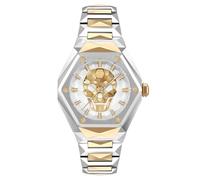 Philipp Plein Kull Spikes Lady - Reloj analógico de cuarzo para mujer, Plata/plata/oro-Pwada0424
