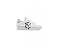 Philipp Plein - Lo-Top Leather Sneakers Hexagon - Shoes - Hombre - Blanco - 43 EU -