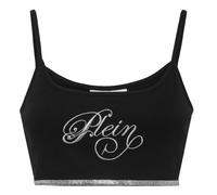 Philipp Plein - Mini Tank Top Elastic Strass Signature - Tops - Mujer - Negro - M -