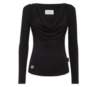 Philipp Plein - Modal Cowl Neck Longsleeve Fatale - Blouses & Shirts - Mujer - Negro - M -