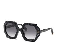Philipp Plein Mujer Philipp Plein SPP039M PLEIN FIRST LADY HONG KONG 0869 Gafas de sol Acetato Negro Gris Geométrico Normal Sombreado