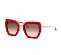 Philipp Plein Mujer Philipp Plein SPP097S PLEIN QUEEN 06Y6 Gafas de sol Metal Rojo Marrón Cuadrada Normal Sombreado